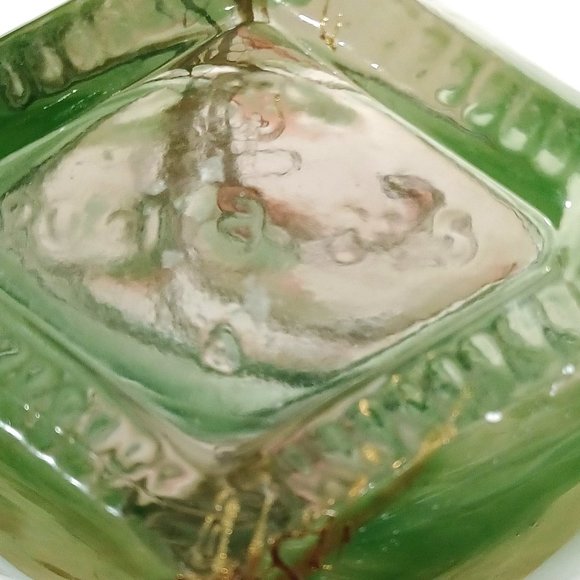 Antique French Glass Perfume Bottle Poss. Daum Nancy Jade Green 24k Gold Vintage - Picture 4 of 13